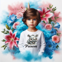 Tee-shirt-garçon-personnalisé-rhinocéros