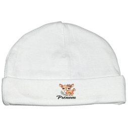 bonnet-naissance-personnalisé-biche-prénom
