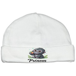 bonnet-naissance-personnalisé-gorille-prénom