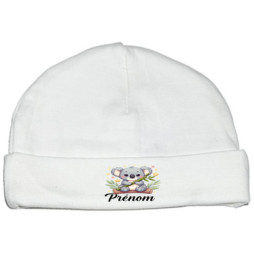 bonnet-naissance-personnalisé-koala-arbre-prénom