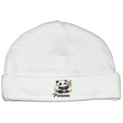 bonnet-naissance-personnalisé-panda-garcon-prénom