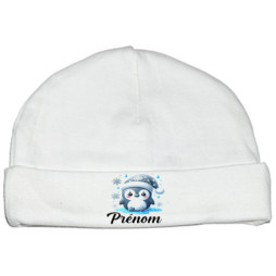 bonnet-naissance-personnalisé-pingouin-prénom
