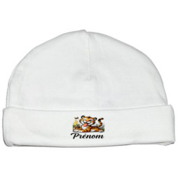 bonnet-naissance-personnalisé-tigre-drole-prénom