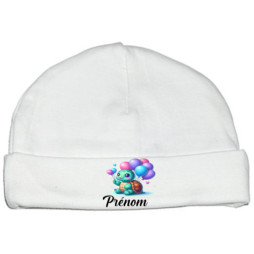 bonnet-naissance-personnalisé-tortue-ballon-prénom